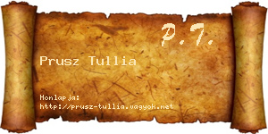 Prusz Tullia névjegykártya